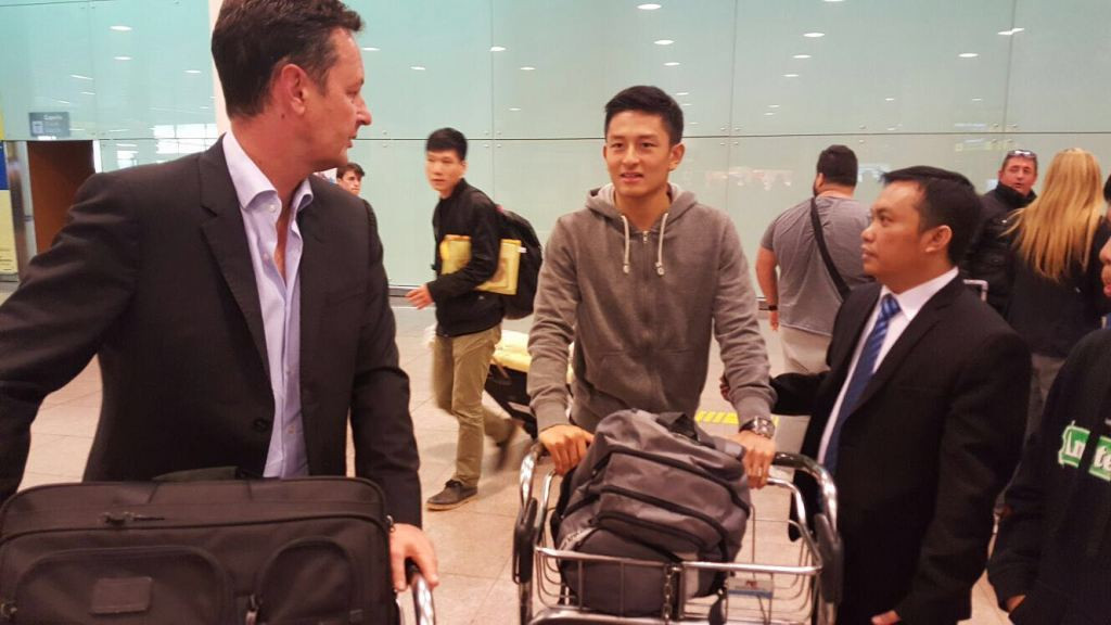 Rio Haryanto bersama Manajernya Piers Hunnisett (Foto: Dok. Gatot S Dewa Broto)