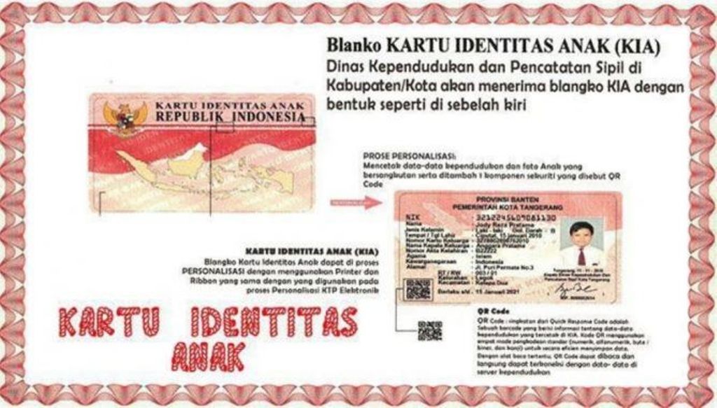 Tampilan Kartu Identitas Anak. (dok Kemendagri)