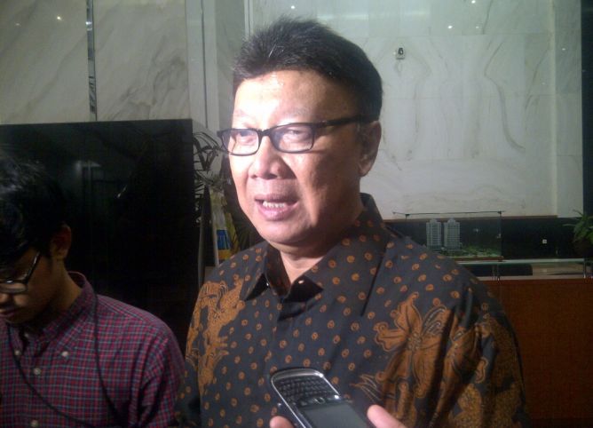 Menteri Dalam Negeri Tjahjo Kumolo di Kementerian Keuangan - MTVN/Husen Miftahuddin.