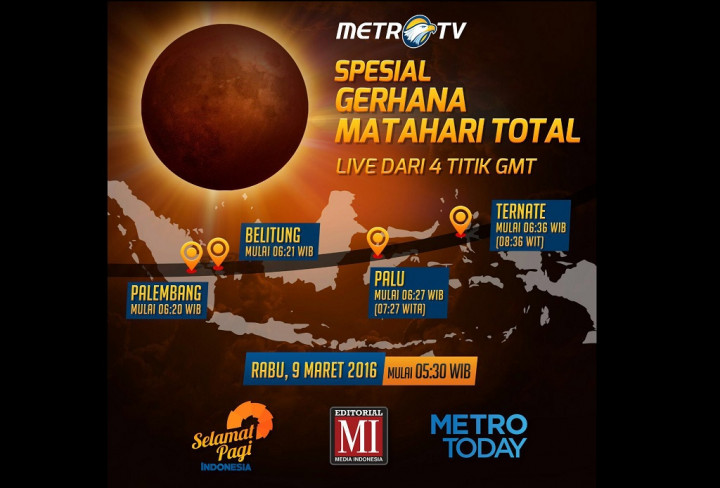 Metro TV akan Siarkan Gerhana Matahari Secara Langsung 
