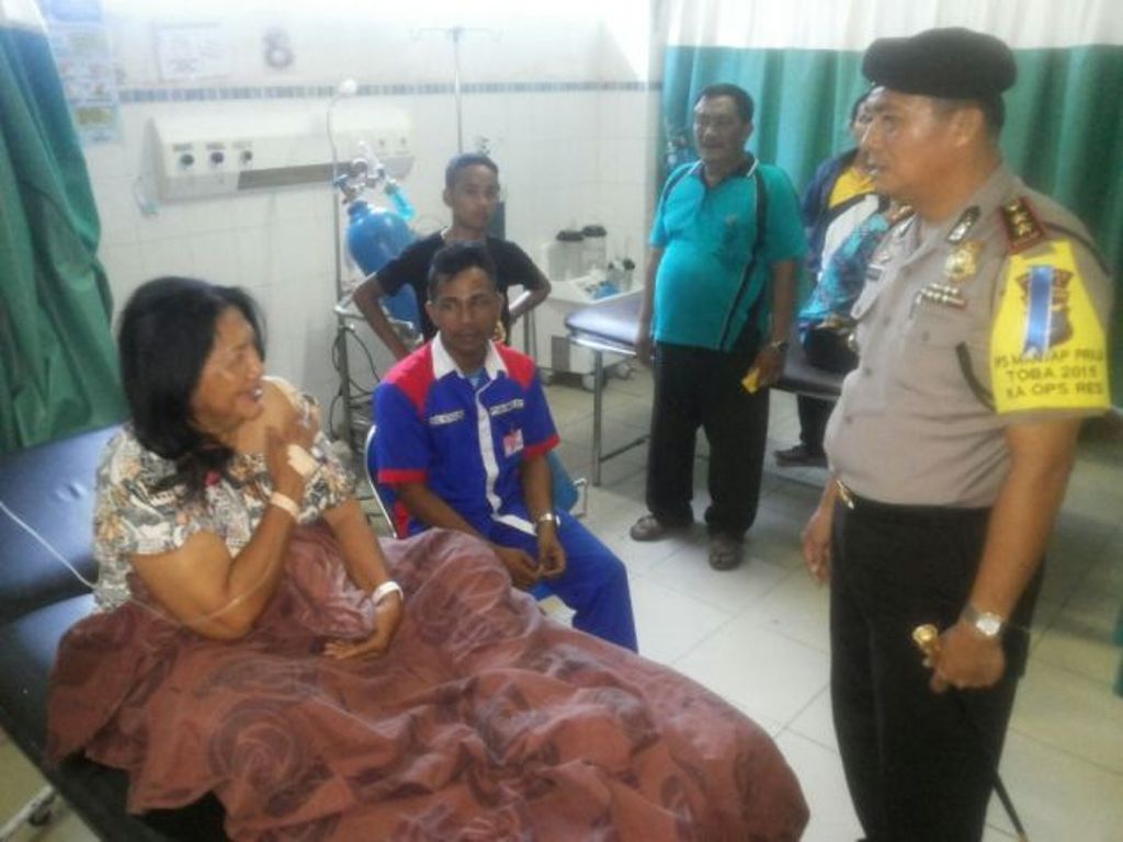 Korban yang mengalami luka tikaman. (Metrotvnews.com/Farida Noris)
