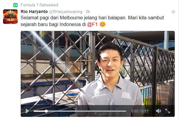 Jelang Debut F1, Rio Mohon Doa dan Dukungan dari Publik Indonesia