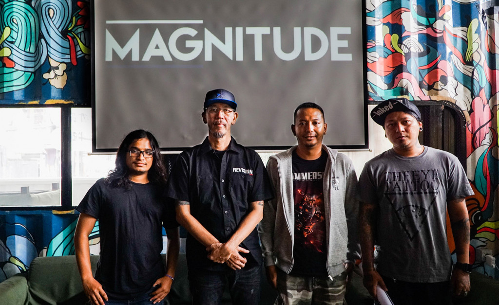 Konferensi Pers Hammersonic 2016. Valy (Social Blackyelling), Krisna J Sadrach, Stephanus Adjie, Andyan Ghorust (Hellcrust). (Foto:Hammersonic 2016)