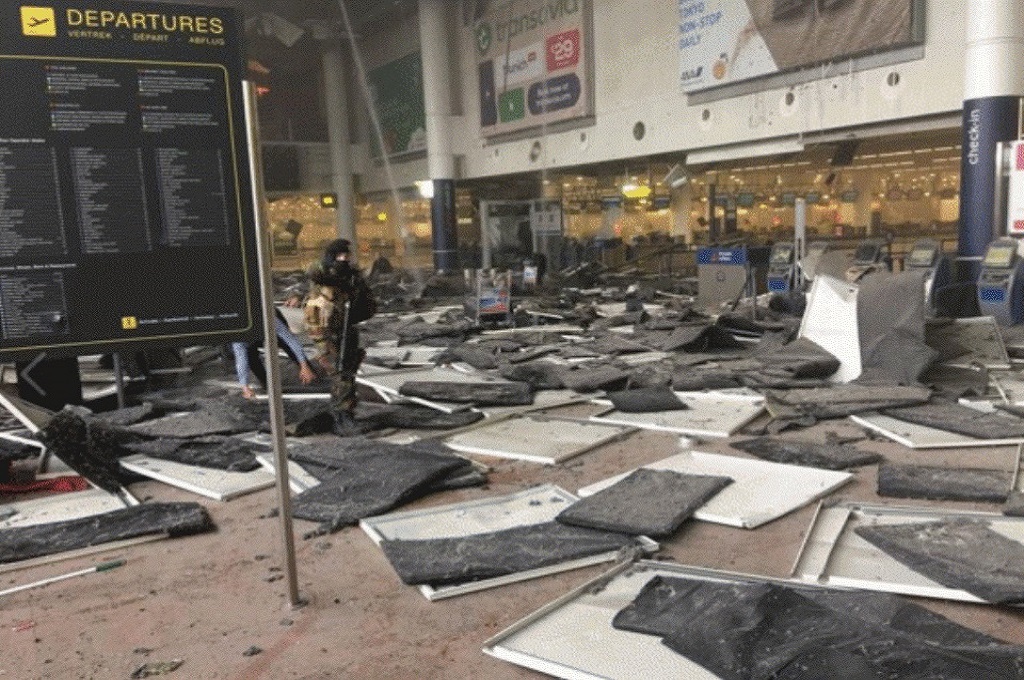 Kondisi bandara Zaventem pasca ledakan (Foto: independent.co.uk)