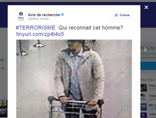Polisi Rilis Foto Terduga Pelaku Teror di Bandara Belgia