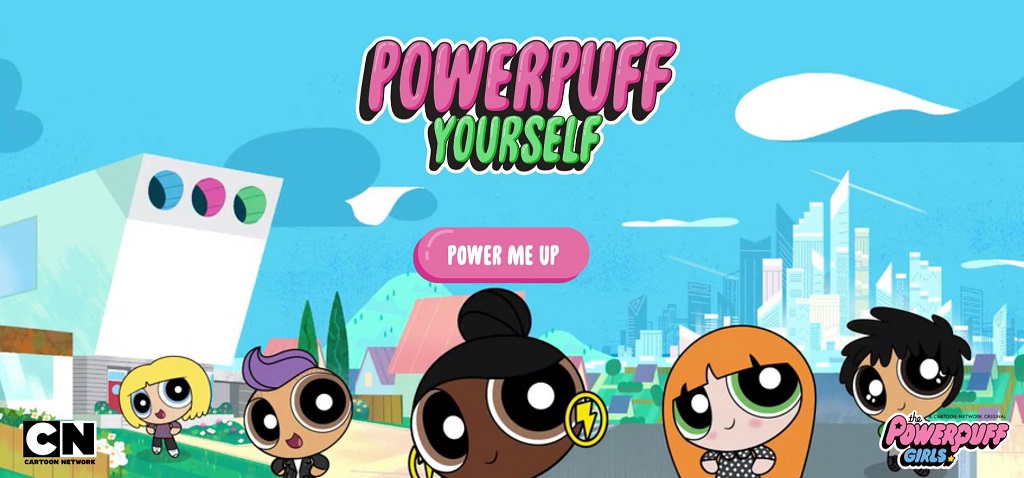 Tampilan depan situs Powerpuff Yourself.