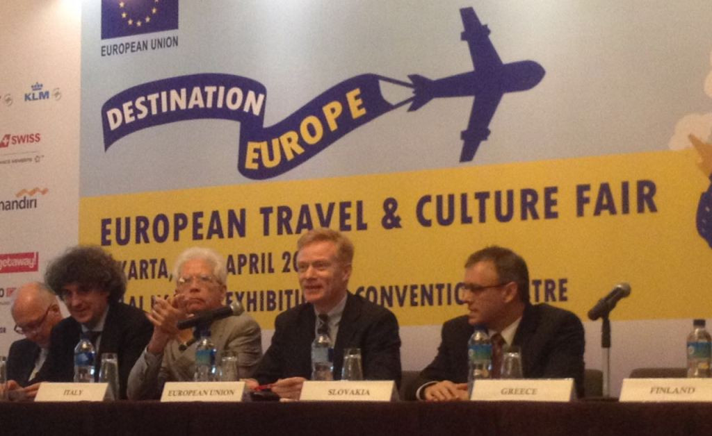 Dubes negara Eropa saat mengumumkan pameran Destination Europe (Foto: Sonya Michaella/MTVN)