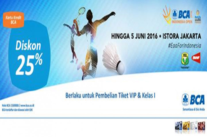 Diskon 25% Nonton BCA Indonesia Open 2016, Mau?