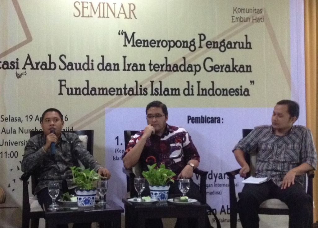 Seminar tentang konflik Arab Saudi-Iran di Universitas Paramadina (Foto: Sonya Michaella/MTVN)