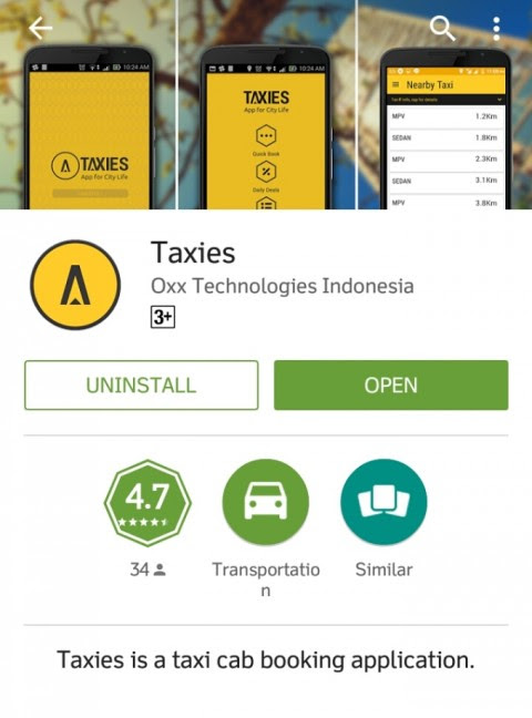 Taxies, Application Launched by Taxi Operators in Yogyakarta