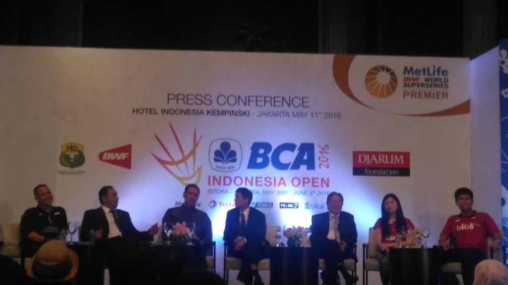 Suasana konferensi pers BCA Indonesia Open Super Series 2016 (Foto: MTVN/Krisna Octavianus)