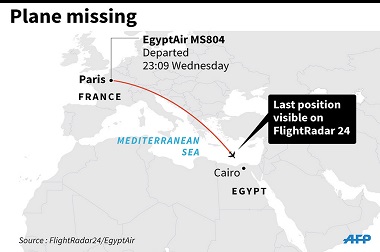 EgyptAir MS804 Hilang setelah Masuk Zona Udara Mesir