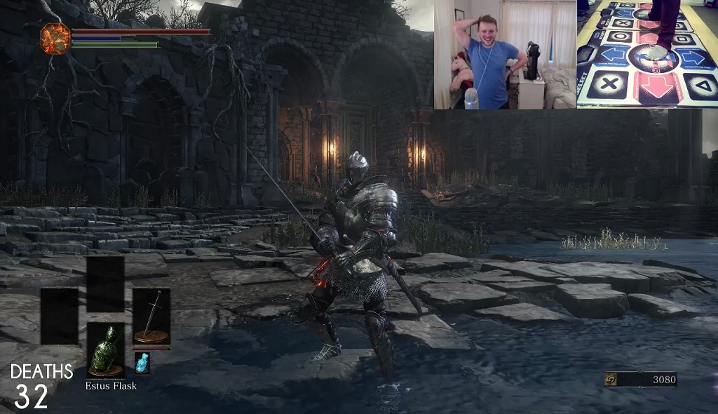 Rudeism terlihat puas saat berhasil mengalahkan boss pertama Dark Souls 3