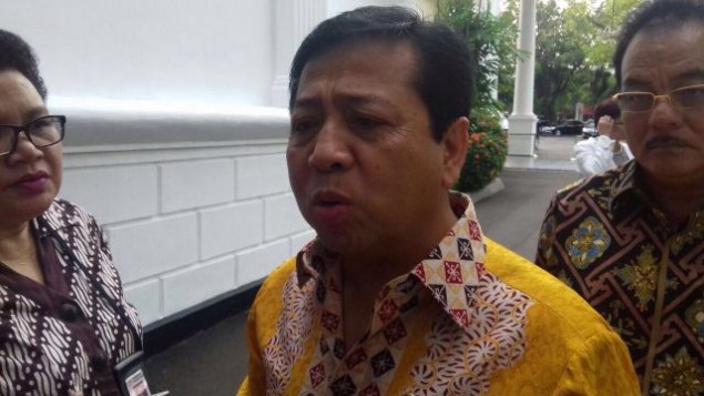 Novanto and Aburizal Meet Jokowi in Palace