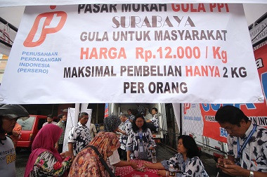 Gula di Operasi Pasar di Jatim Dijual Rp11.750 Per Kg