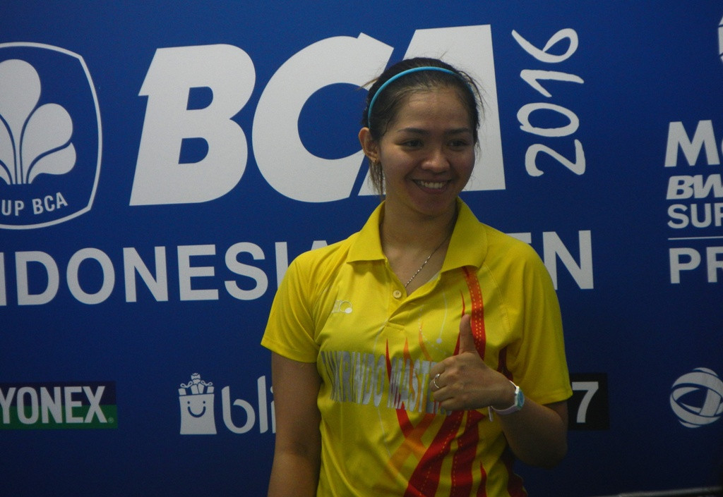 Tunggal putri Indonesia Febby Angguni saat jumpa pers. (Foto: MTVN/Zam)