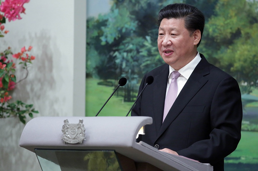 Presiden Tiongkok Xi Jinping dalam acara di Singapura, 6 November 2015. (Foto: AFP/WONG MAYE-E / POOL)