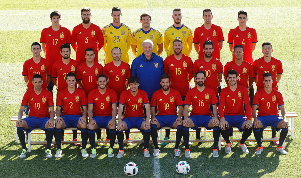 Skuat Timnas Spanyol di Piala Eropa 2016 (Foto:  AFP PHOTO / RFEF / CARMELO RUBIO)