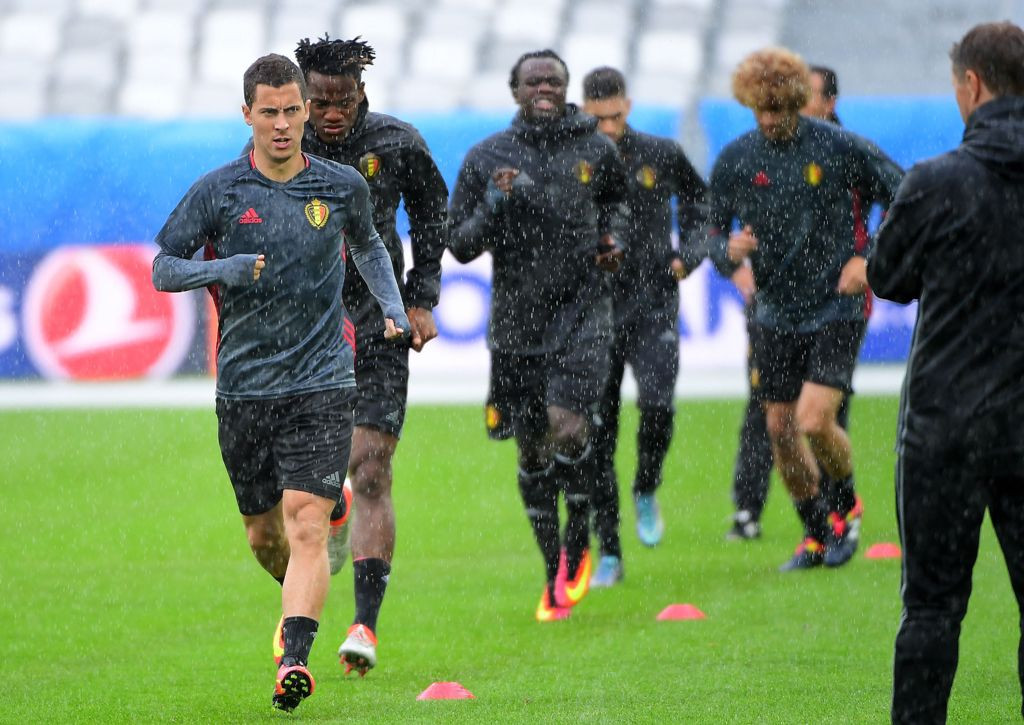 Penggawa Belgia tengah berlatih. (Foto: AFP/Emmanuel Dunand)  