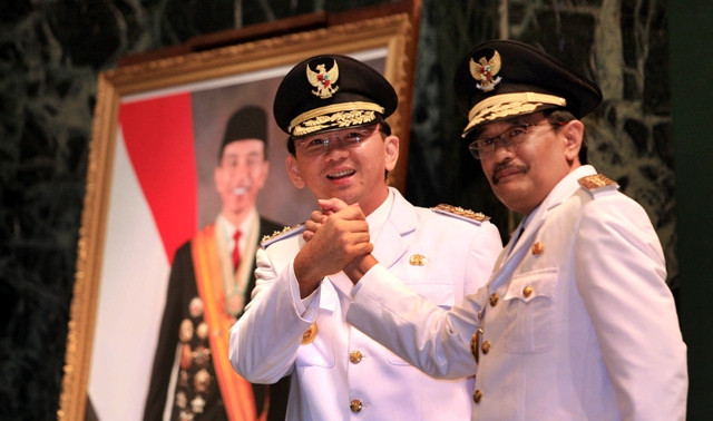 Gubernur Provinsi DKI Jakarta, Basuki Tjahaja Purnama dan Wakilnya Djarot Syaiful Hidayat. (Foto: MI/Panca)