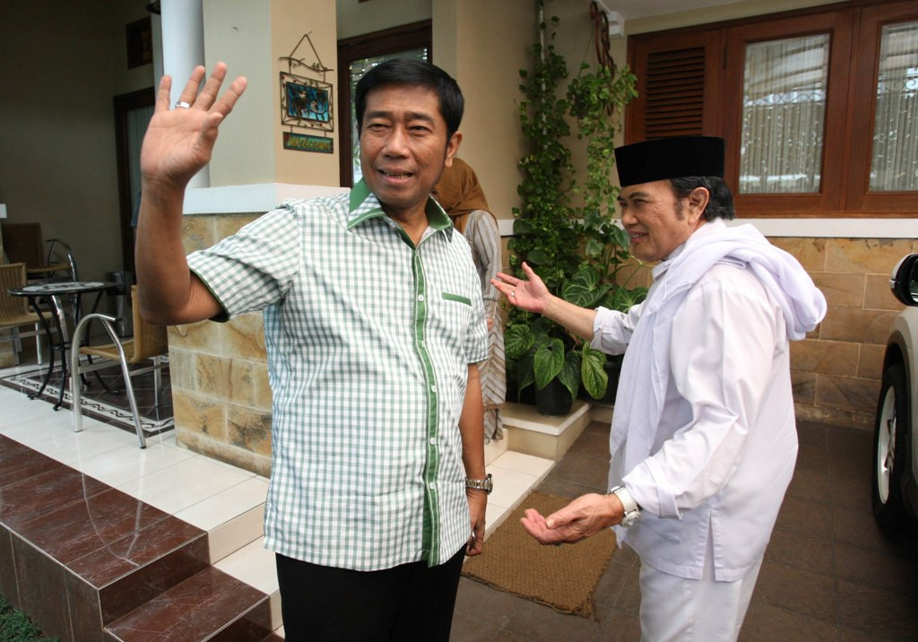 Abraham Lunggana bersama Ketua Umum Partai Idaman Rhoma Irama. MI/Adam Dwi.