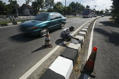 Tim Ganjal Ban Bersiaga di Jalur Mudik Gunungkidul