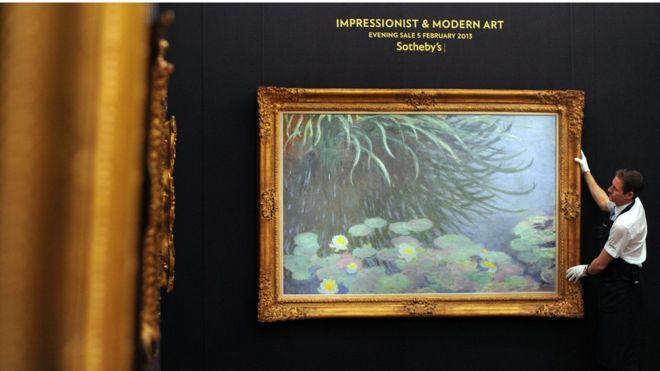 Lukisan karya Claude Monet yang diduga dibeli dengan uang 1MDB (Foto: AFP)