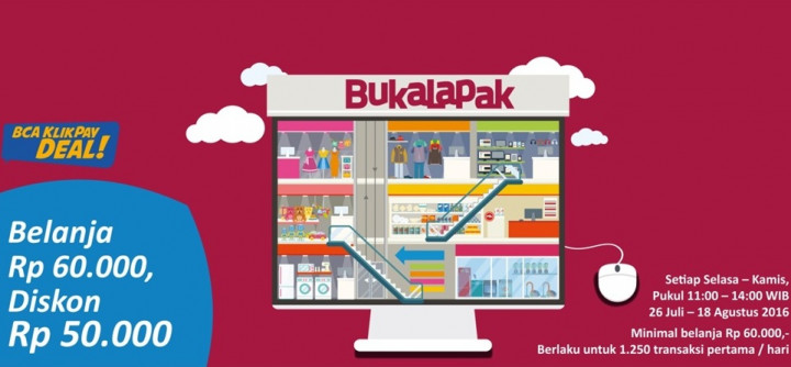 Belanja di Bukalapak Dapat Potongan Rp50 Ribu