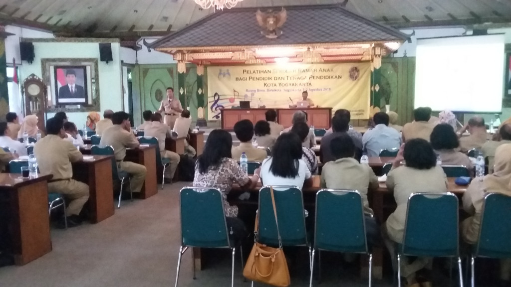Pelatihan Sekolah Ramah Anak Bagi Pendidik dan Tenaga Pendidikan di Balaikota Yogyakarta. Foto: Metrotvnews.com/Ahmad Mustaqim.