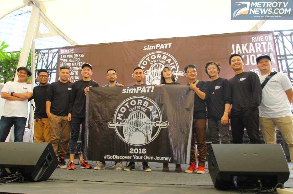 Para selebritis Simpati Motorbaik Adventure 2016 di acara konferensi pers. MTVN/Ahmad Garuda