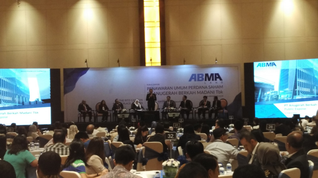 PT Anugerah Berkah Madani atau ABMA Land berencana menawarkan sebanyak-banyaknya 3.333.330.000 saham baru, atau 25 persen dari saham perseroan melalui proses IPO di harga Rp800-1.250 per saham. MTVN/Dian IS. 