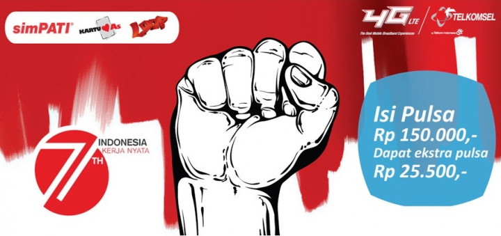 Rayakan Hari Kemerdekaan dengan Bonus Pulsa dari Telkomsel