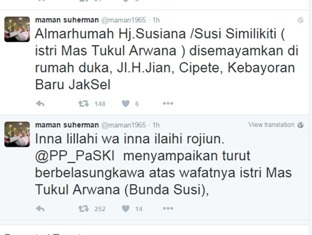 Istri Tukul Arwana Tutup Usia