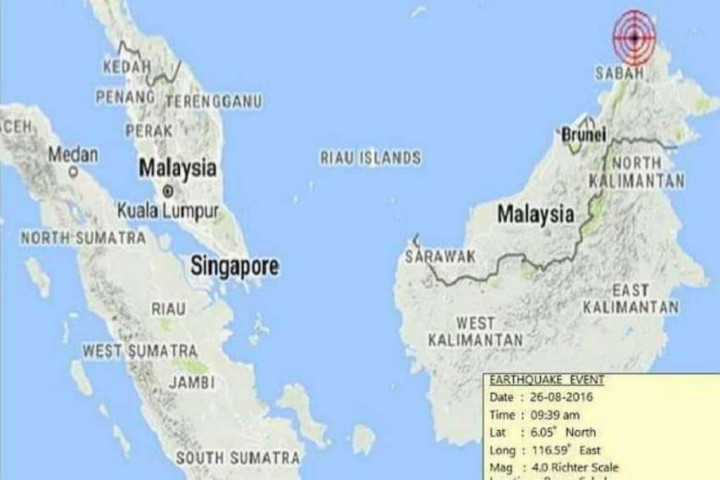 Gunung Kinabalu di Malaysia Dilanda Gempa 4,0 SR