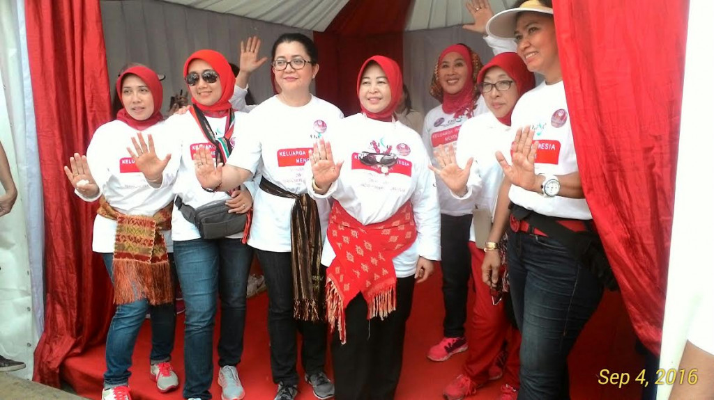 Istri menteri kabinet kerja mengkapanyekan penolakan terhadap narkoba. Foto: MTVN/Achmad Zulfikar Fazli