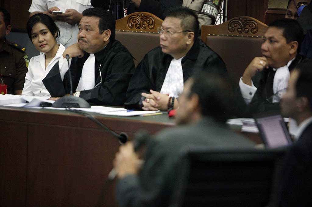 Terdakwa Jessica Kumala Wongso mengikuti sidang lanjutan kasus dugaan pembunuhan Wayan Mirna Salihin di Pengadilan Negeri Jakarta Pusat -- MI/Rommy Pujianto