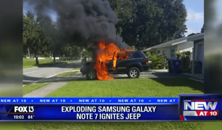 Saat mobil Nathan terbakar. (Fox 13 News)