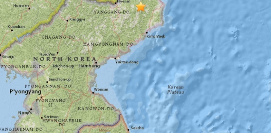 USGS melaporkan terjadi gempa di Korea Utara (Foto: USGS)