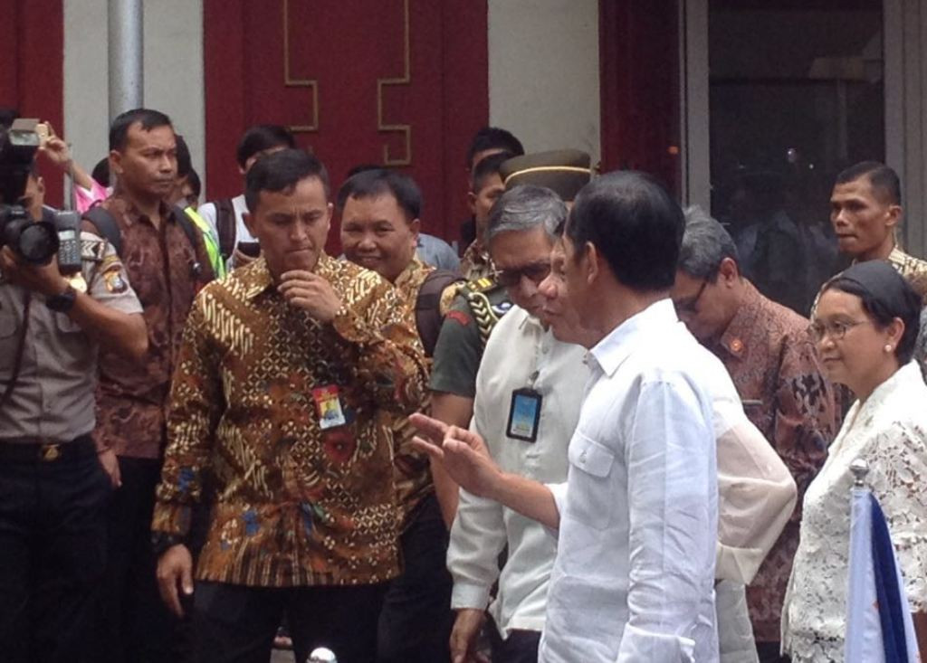 Presiden Joko Widodo dan Presiden Rodrigo Duterte di Pasar Tanah Abang (Foto: Sonya Michaella)