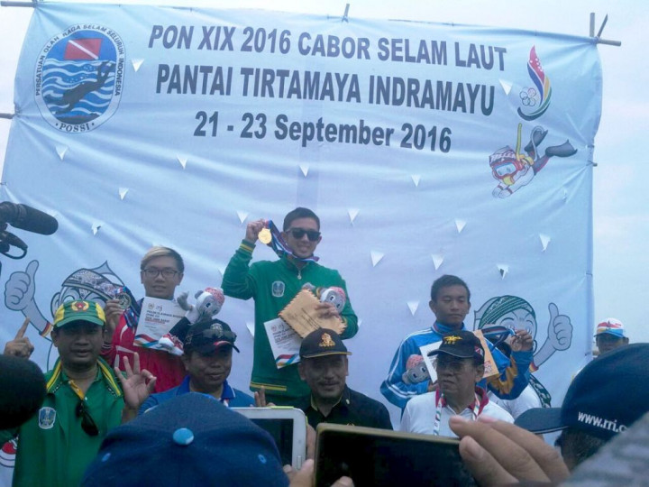 Jatim Rebut Emas di Selam Kelas Marathon Fins Swimming 10.000 M