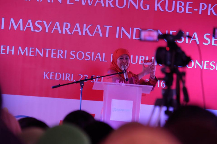 Mensos Luncurkan e-Warong ke-19 di Kabupaten Kediri