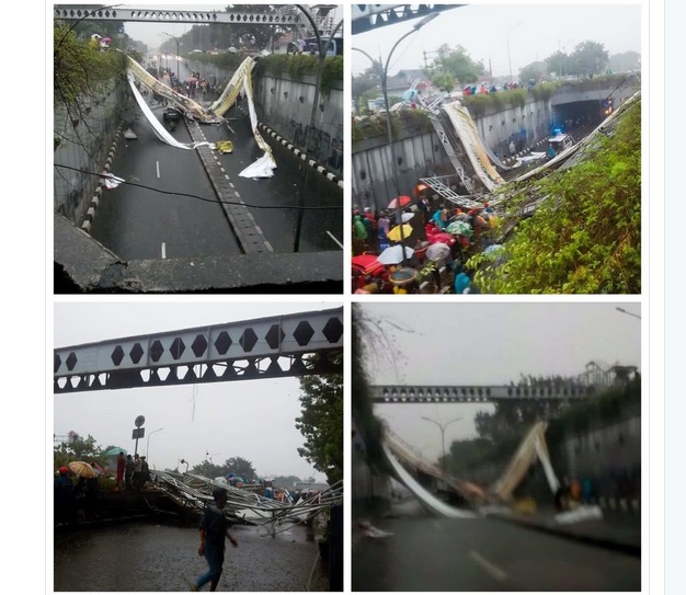 JPO Roboh, Lalin Pasar Minggu Dialihkan