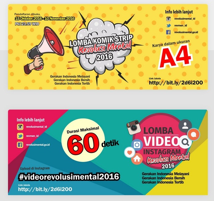 Ayo, Ikuti Lomba Komik dan Video Revolusi Mental Berhadiah Total Rp40 Juta