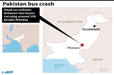 Tabrakan Dua Bus di Pakistan Tewaskan 30 Orang