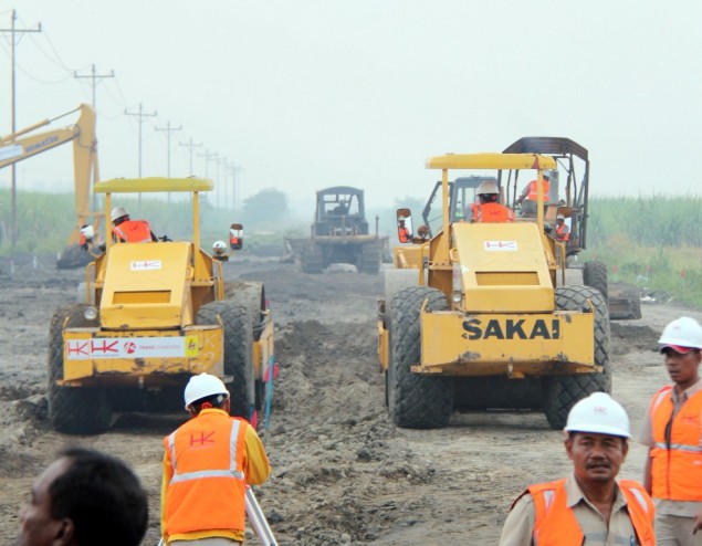 Proyek pembangunan Tol Trans Sumatera. Antara/Septianda Perdana.