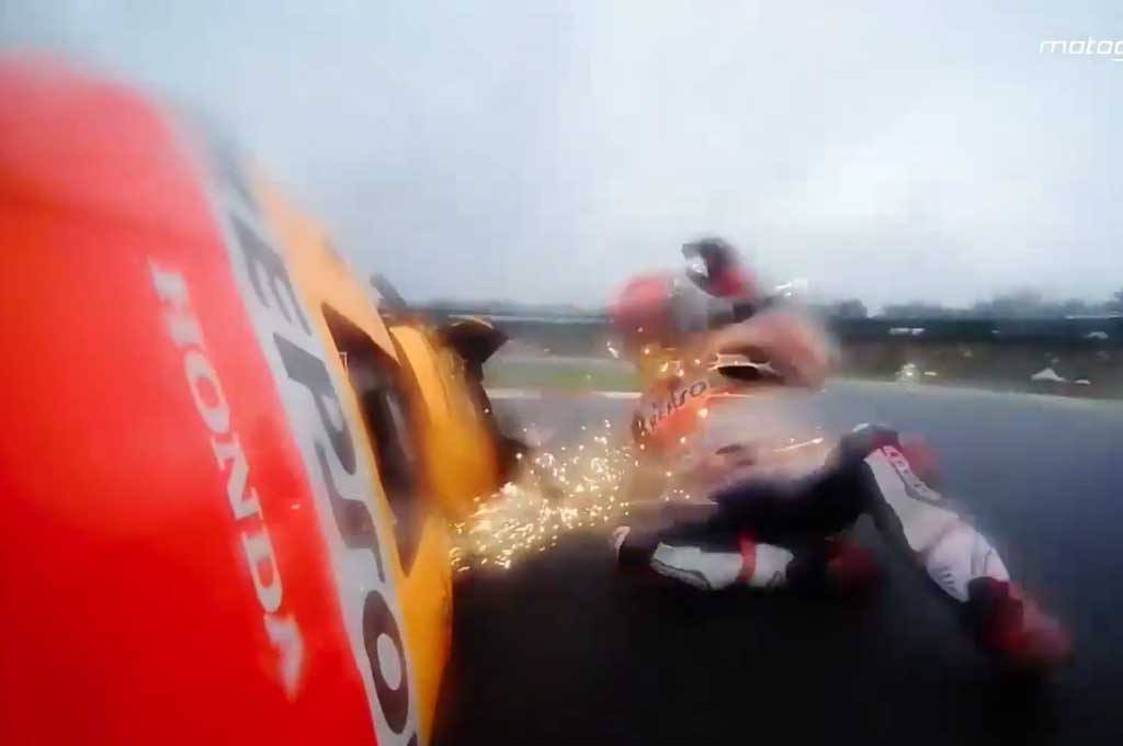 Kesalahan kecil Marc Marquez di MotoGP Malaysia. ScrShot MotoGP