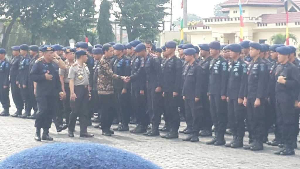 Presiden Joko Widodo Mengunjungi Mako Brimob - MTVN/Yogi Bayu Aji. 