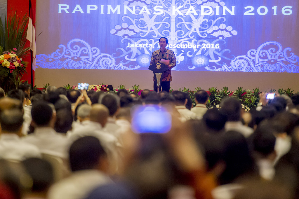Presiden Jokowi Hadiri Rapimnas Kadin 2016