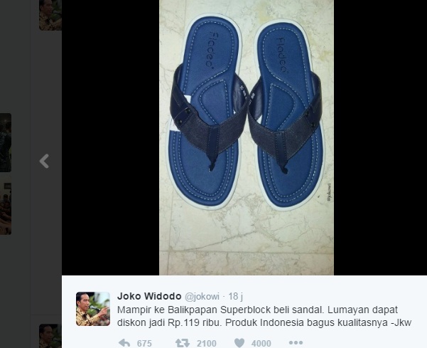 Sandal Biru Jokowi