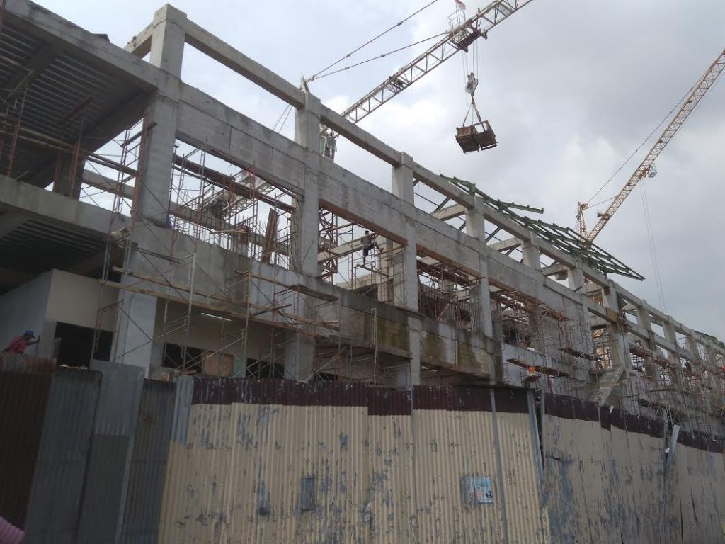 Pembangunan Pasar Klewer. (Foto: MTVn/Pythag)